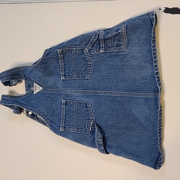 OshKosh Toddler Girl's Denim Overall Dress Pockets Size 24 months EUC - Picture 5 of 10
